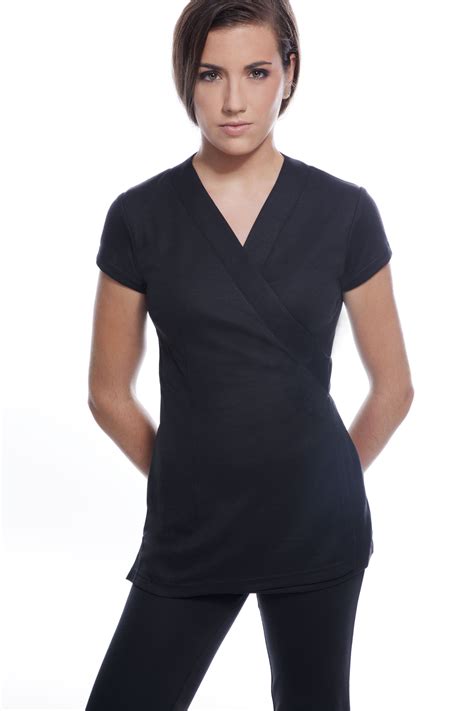 Extremely Comfortable Spa Uniforms With Stretch Fabric Wrap Tunic