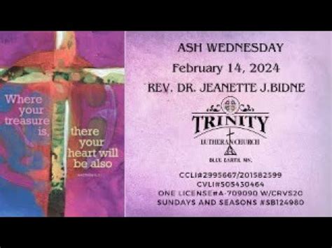 Trinity Lutheran Church Blue Earth Mn Ash Wednesday Live Stream