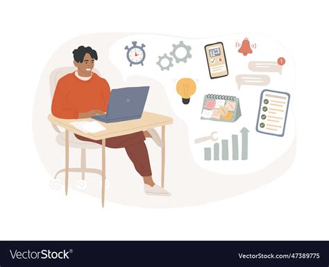 Self Management Isolated Concept Royalty Free Vector Image