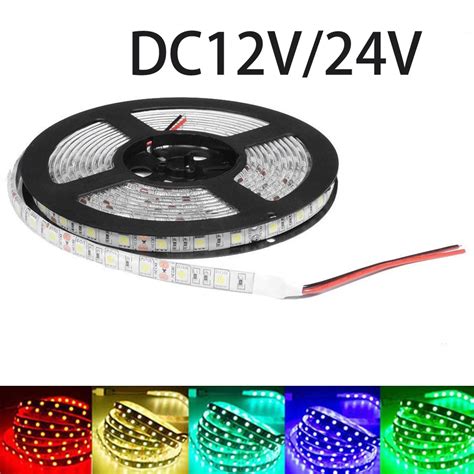 SMD 5050 RGB LED 스트립 방수 LED 조명 스트립 1m 5m 300LED 60LED M 유연한 네온