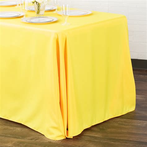 Yellow 90x132 Oblong Polyester Tablecloth Cv Linens™