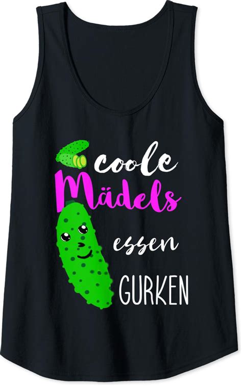 Damen Coole Mädels Essen Gurken Essiggurke Kukumer Gurke Gemüse Tank