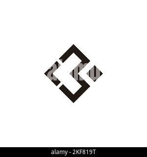 Letter C Number Pointer Geometric Symbol Simple Logo Vector Stock