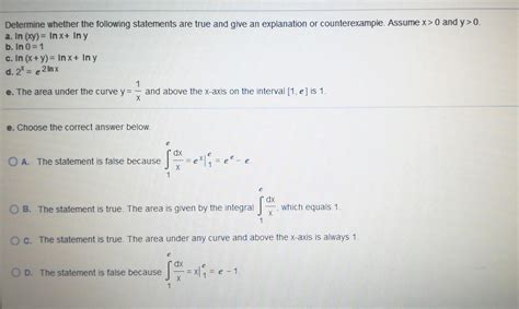 Solved Determine Whether The Following Statements Are True Chegg