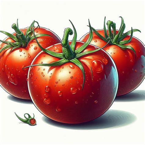 Isolierte trendige moderne Tomaten Gemüse Veggie Vektorkunst