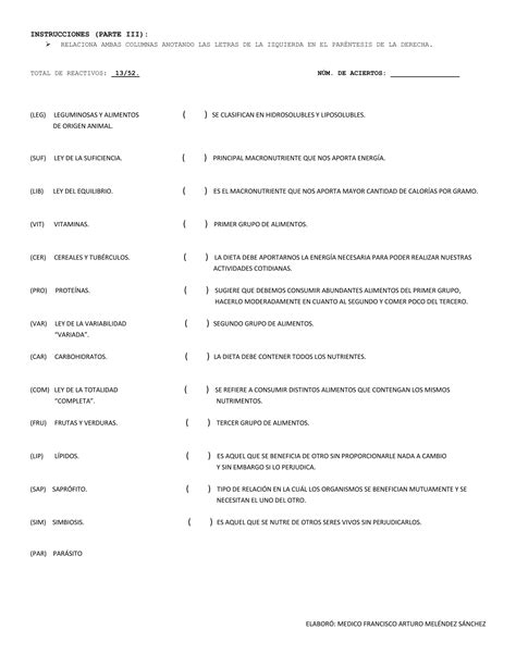 Segunda Parte Del Examen Del Segundo Bloque Ciencias I Pdf