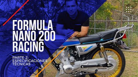 Especificaciones MOTO FORMULA NANO 200 R Parte 2 YouTube