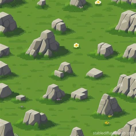 Seamless Grass Texture With Rocks Stable Diffusion Online