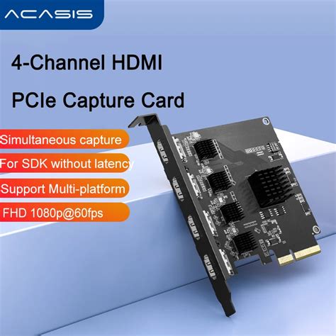 Acasis Canais Hdmi Placa De Captura De V Deo Compat Vel Pcie P