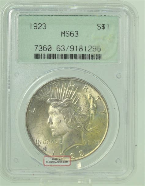 1923 1 Pcgs Ms63 Peace Silver Dollar 979