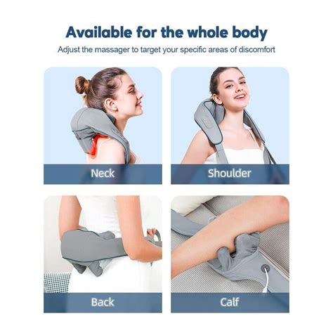 Shiatsu Neck And Back Massager With Soothing Heat Wireless Electric Deep Tissue 5d Kneading