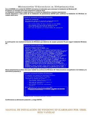 Manual De Instalacion De Windows Xp PDF Descarga Gratuita