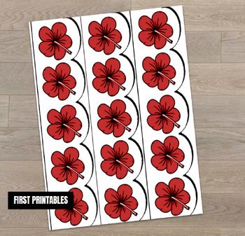 Printable Bulletin Board Paper Borders Red Hibiscus Flower - Hawaiian ...