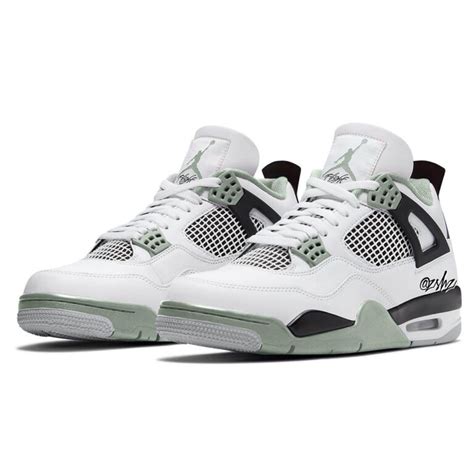 Air Jordan 4 Wmns Seafoam Oil Green Nice Kicks