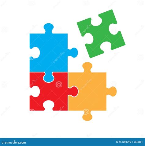 Four Part Puzzle Diagram Vector Illustration Cartoondealer