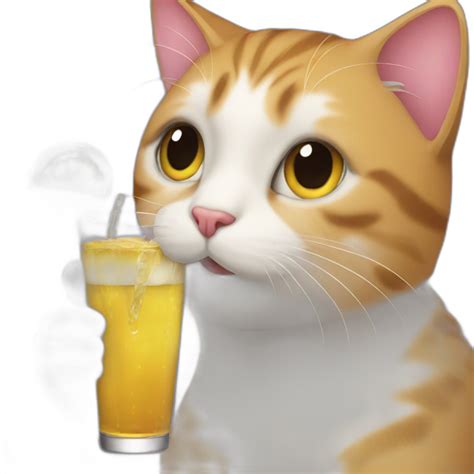 Black Cat Drinking Ai Emoji Generator