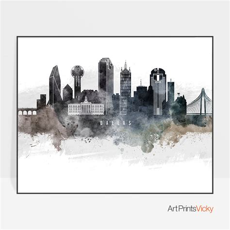 Dallas Skyline Watercolor at PaintingValley.com | Explore collection of ...