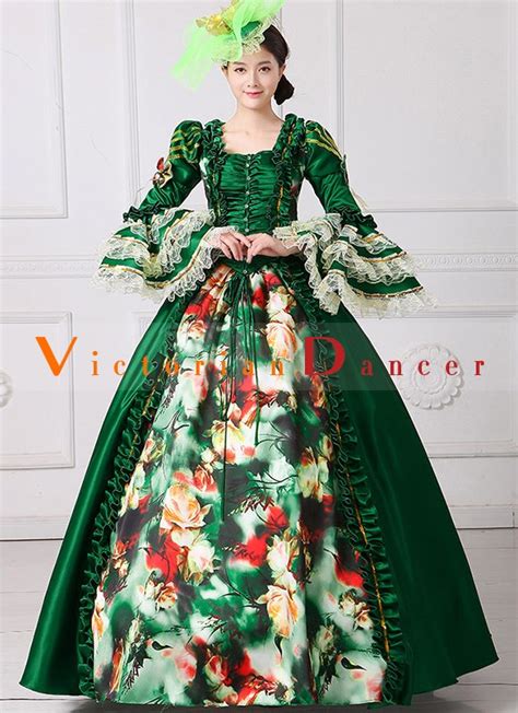 Fairy Princess Stage Party Gown Medieval Queen Green Dress Christmas Historical Costume