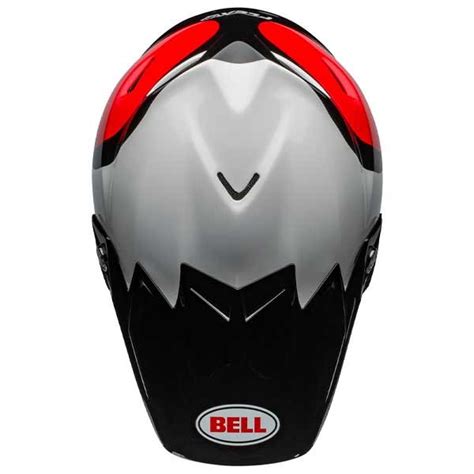 Casco Bell Moto 9s Flex Hello Cousteau Stripes Blanco Rojo