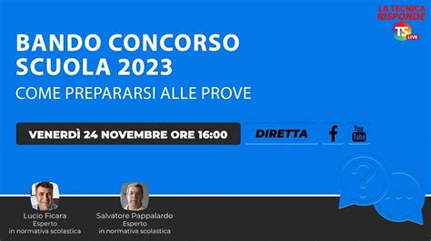 Concorso Scuola 2023 Bando In Arrivo Diverse Sezioni Da Compilare