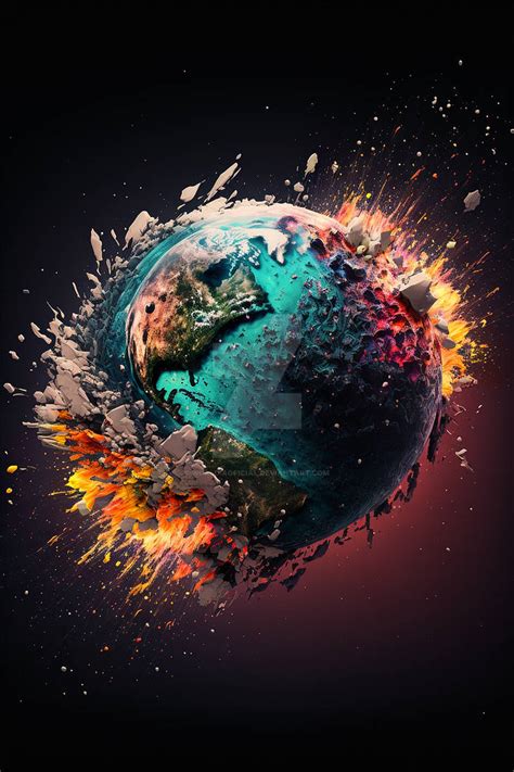 Planet earth explodin by worldiaoficial on DeviantArt