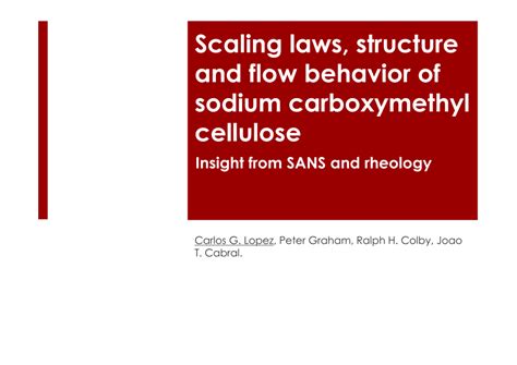 PDF Scaling Laws Structure And Flow Behavior Of Sodium Carboxymethyl