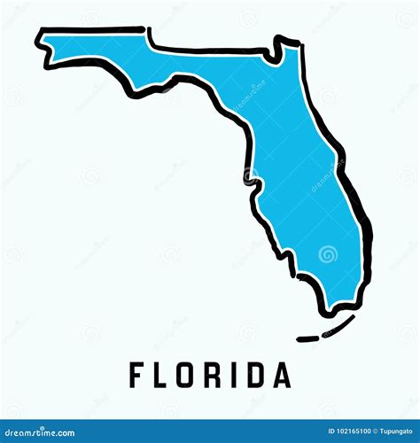 Esquema Del Mapa De La Florida Ilustración del Vector Ilustración de