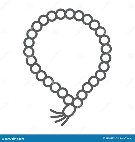 Muslim Tasbih Line And Glyph Icon Arabic And Islam Islamic Rosary