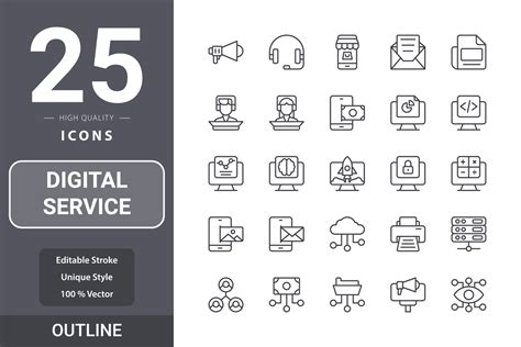 Digital Service Icon Pack For Your Web Site Design Logo App Ui