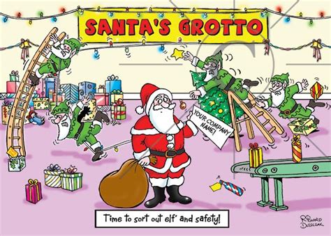 Christmas card design – health and safety cartoon! | Safety Cartoon - health and safety cartoons