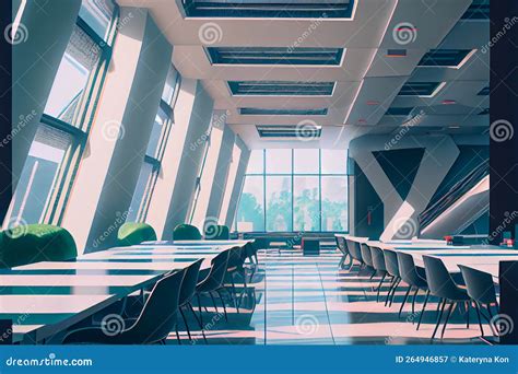 Futuristic School Interior, Ai Illustration Stock Illustration ...