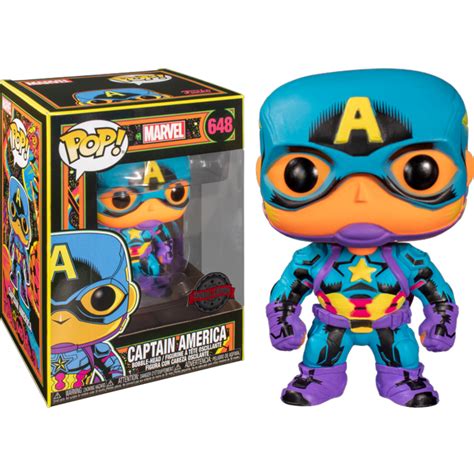 Funko POP! Marvel: Black Light – Captain America (Special Edition ...