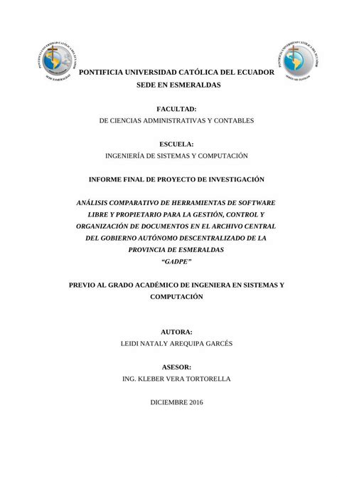 Pdf Pontificia Universidad Cat Lica Del Ecuador Sede En De