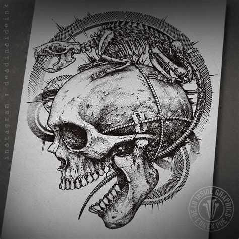 Rat skeleton and a skull by DeadInsideGraphics on DeviantArt