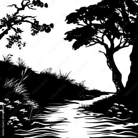 River Scene png, River Scene vector, River Scene clipart, River Landscape svg, River Scene wall ...