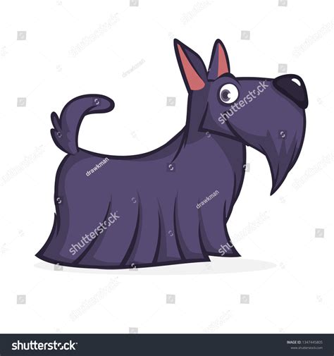 Cute Cartoon Scottish Terrier Vector Black Stock Vector Royalty Free