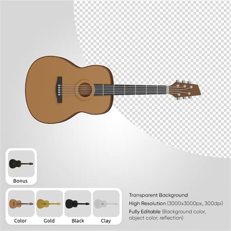 Guitarra 3d PSD Premium