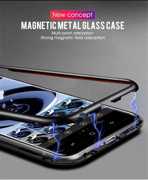 Магнитная Адсорбция металлический чехол для Samsung Galaxy S10 S9 S8 ...