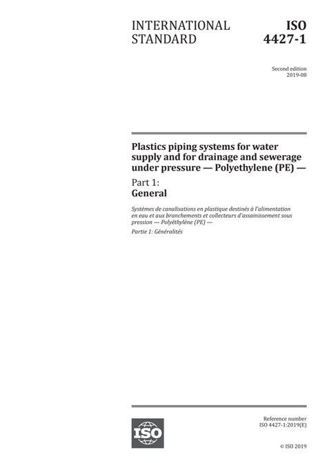 Iso Plastics Piping Systems For Water Supply And For