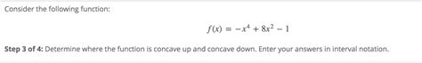 Solved Consider The Following Function F X X4 8x2