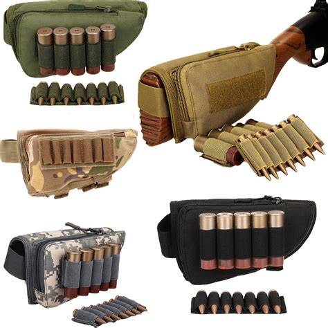 Tactical Rifle Shotgun Buttstock Cheek Rest Ammo Shell Mag Molle Pouch Holder Ebay