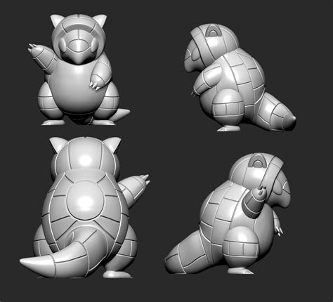 Stl File Pokemon Alolan Sandshrew With Poses D Printer Design To