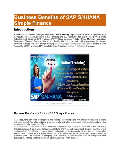 Business Benefits Of SAP Simple Finance By Gauri Allentics Issuu