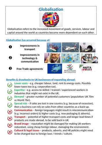 Gcse Business 9 1 Ocr Influences On Business And Interdependent