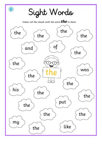 Sight Words Find And Colour Teaching Resources