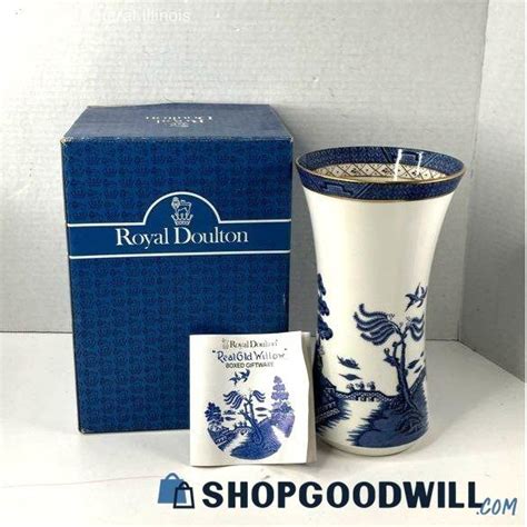 Vintage In Tall Porcelain Blue White Royal Doulton Real Old Willow