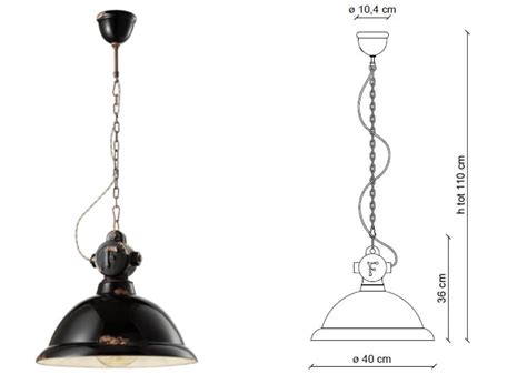 Lámpara techo colgante cerámica Industrial C1710 de Ferroluce estilo