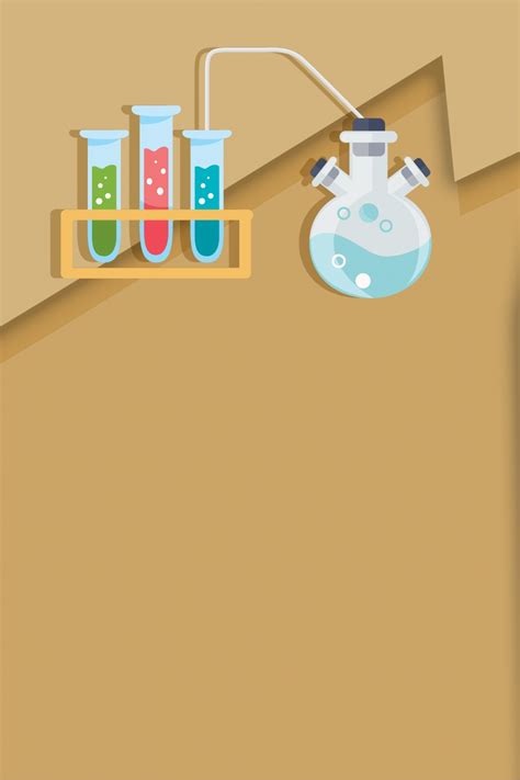 Cartoon School Lab Experiment Equipment Poster Psd Layered Background ...