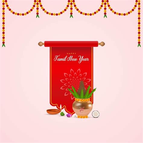 Premium Vector Tamil New Year Puthandu With Festive Elements Of Happy