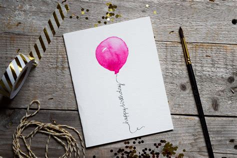 Happy Birthday Card Pink Balloon Birthday Party Card For Birthday